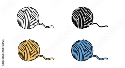 Collection of colorful balls of yarn for knitting