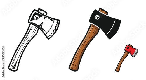 Different types of axes illustration