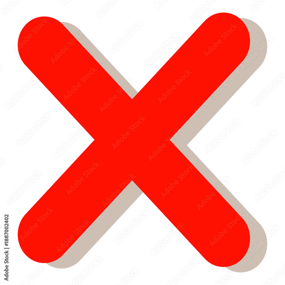 Obraz premium cross mark in flat red style
