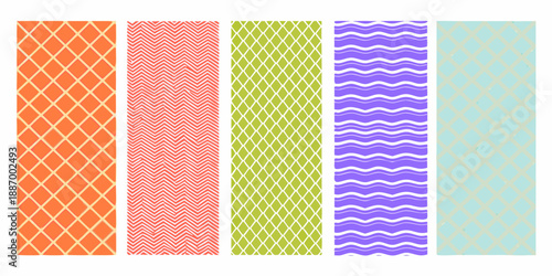 Colorful patterned stripes a vibrant assortment of geometric designs and textures