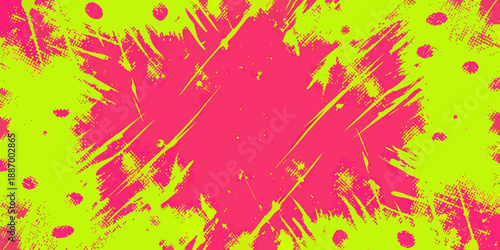 Vibrant pink and yellow abstract splash background with energetic brushstroke effects