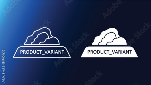 Cloud product variant icons set white and black outline illustrations on gradient blue background