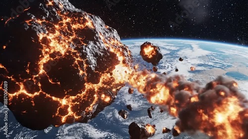 Asteroid Impact on Earth Catastrophic Collision.