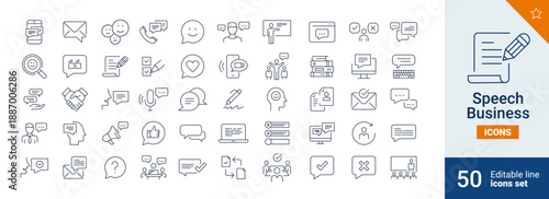 Speech icons Pixel perfect. Talk, team, message,...	
