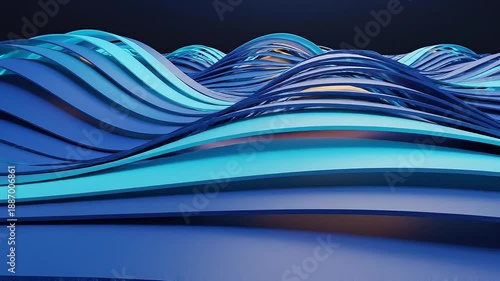Abstract Blue Wave Motion Graphics Background.