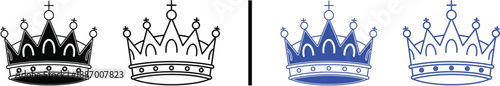 Royal crown icons set for luxury and success concept vector illustration