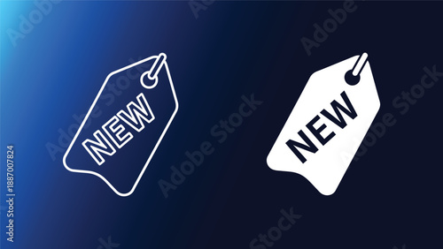 New sale tags icons set with modern labels for discount and promotion on blue background