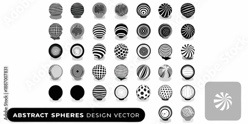 collection of various abstract spheres design vector graphics