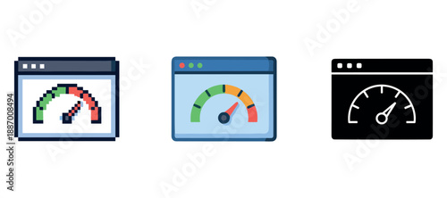 Browser loading speed indicators in digital dashboard interfaces