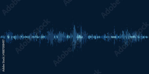 A visual representation of a sound wave in shades of blue