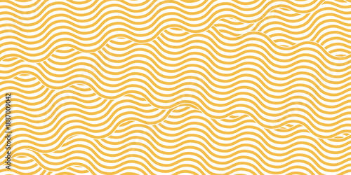 Yellow instant noodles, pasta, and spaghetti textures with geometric wavy lines. eps 10