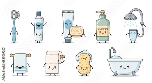 Vector illustration set of a funny cartoon doctor and nurse with a patient alongside kitchen appliance icons like a microwave and coffee machine for home or restaurant design