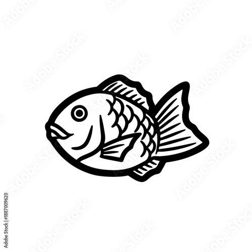 Minimalist Hand-Drawn Taiyaki Icon