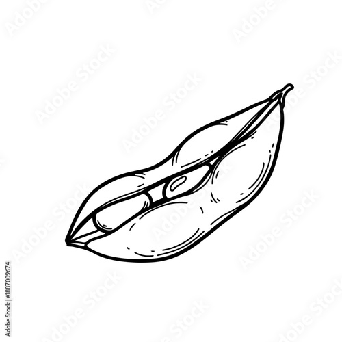 Minimalist Hand-Drawn Edamame Icon