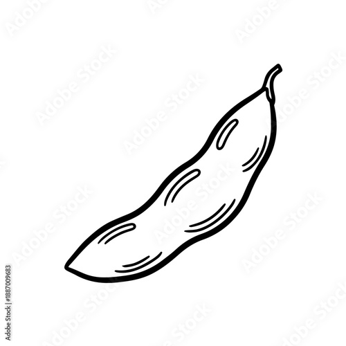 Minimalist Hand-Drawn Edamame Icon