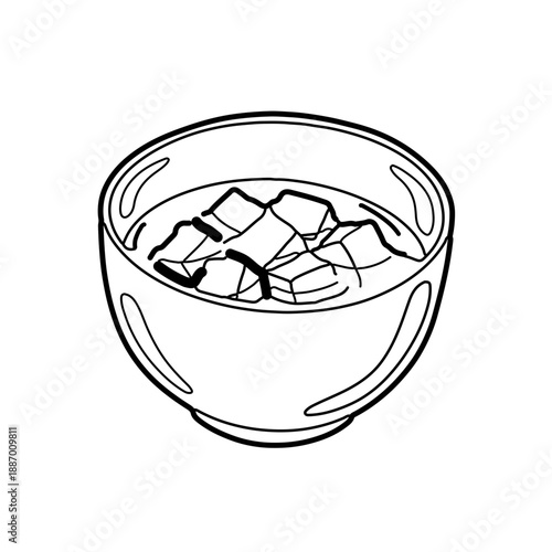 Minimalist Hand-Drawn Miso Soup Icon