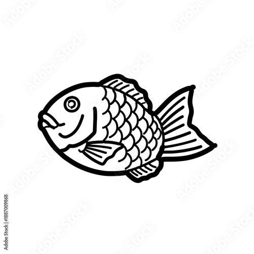 Minimalist Hand-Drawn Taiyaki Icon