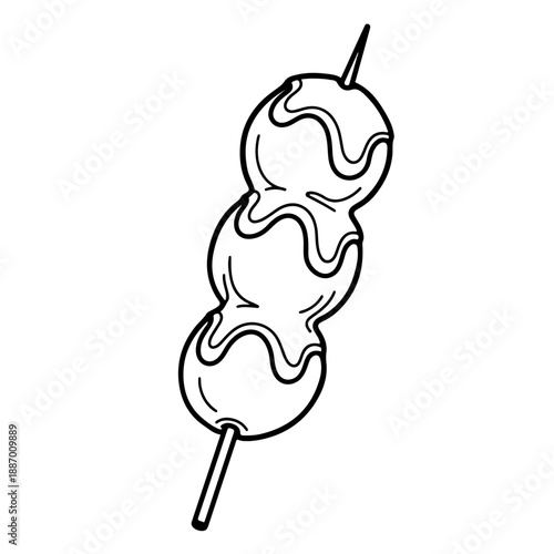 Minimalist Hand-Drawn Dango Icon