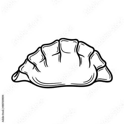 Minimalist Hand-Drawn Gyoza Icon