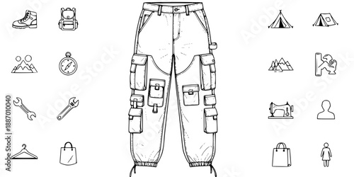 Utility Cargo Pants Bellow Pocket Silhouette