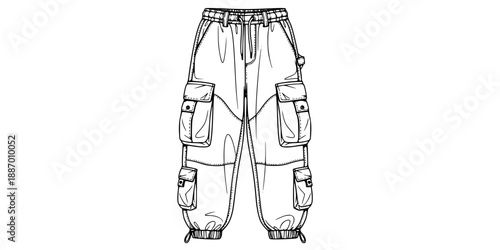 Utility Cargo Pants Bellow Pocket Silhouette