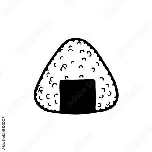 Minimalist Hand-Drawn Onigiri Icon