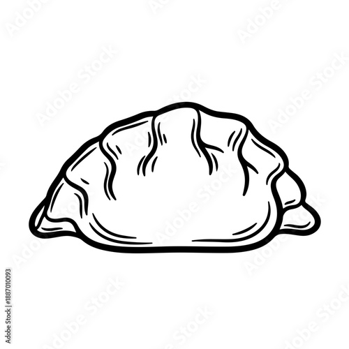 Minimalist Hand-Drawn Gyoza Icon