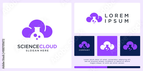 Science cloud logo design template.