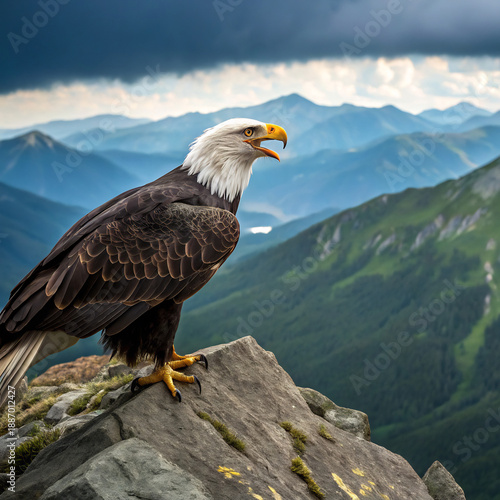 american bald eagle on a fence