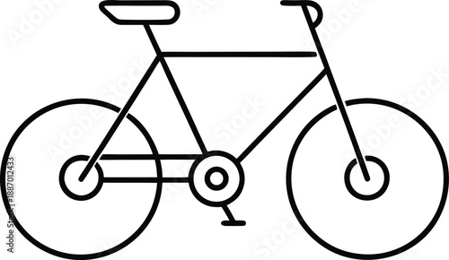 British Vintage Bicycle Line Art Icon
