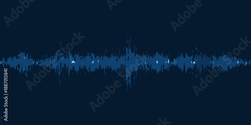 a blue sound wave on a dark background