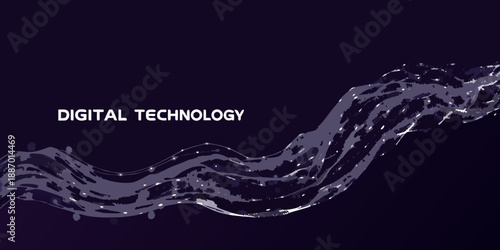 digital technology concept with abstract wave design