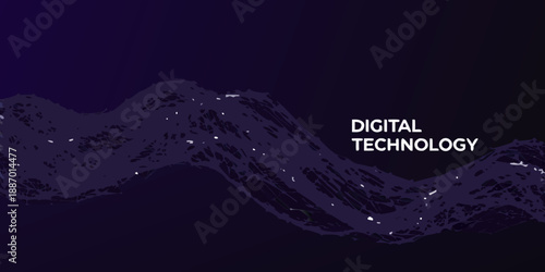 digital technology concept with abstract wave design