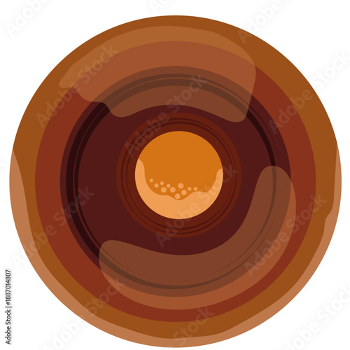 opened beer bottle top view vector.