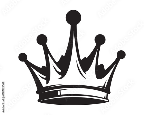 A black and white illustration of a royal crown