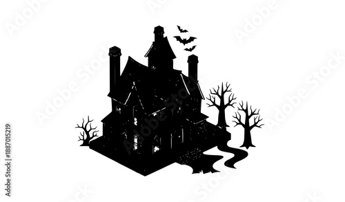 Creepy Isometric Haunted House Vector Illustration for Halloween Designs
Keywords