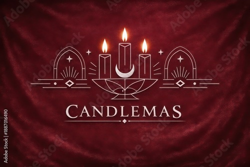 Candlemas Logo With Candles In Ornate Holder emblem
