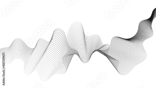 Abstract backdrop with grey wave gradient lines