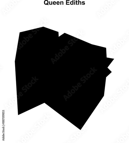 Queen Ediths (England) blank outline map