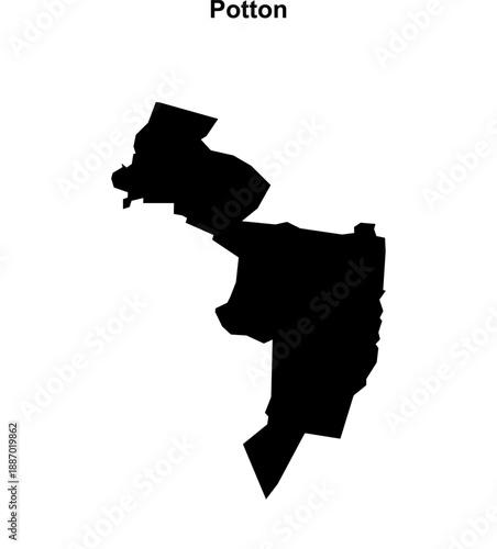 Potton (England) blank outline map