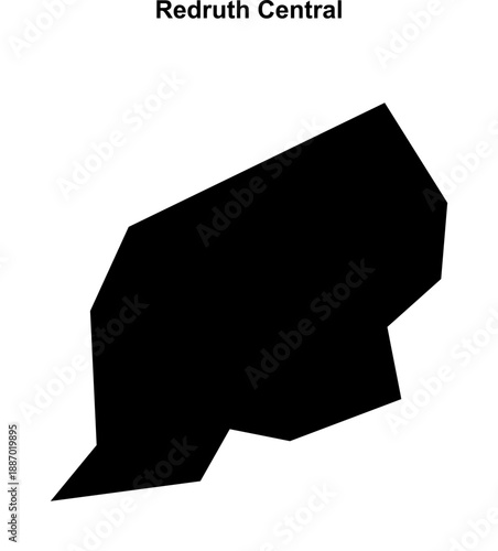 Redruth Central (England) blank outline map