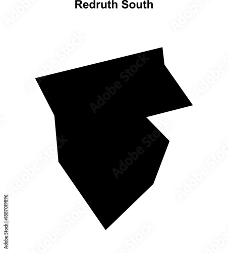 Redruth South (England) blank outline map