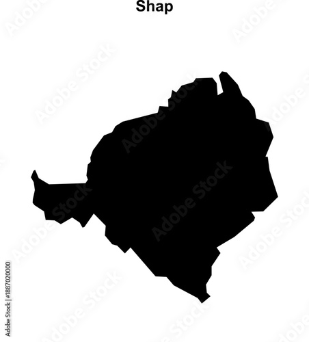 Shap (England) blank outline map
