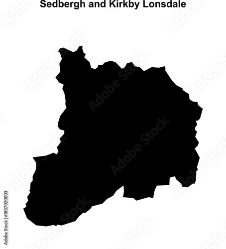Sedbergh and Kirkby Lonsdale (England) blank outline map