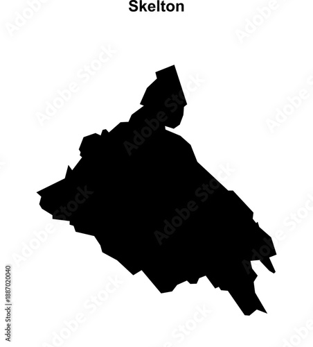 Skelton (England) blank outline map