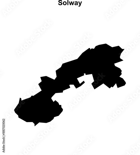Solway (England) blank outline map