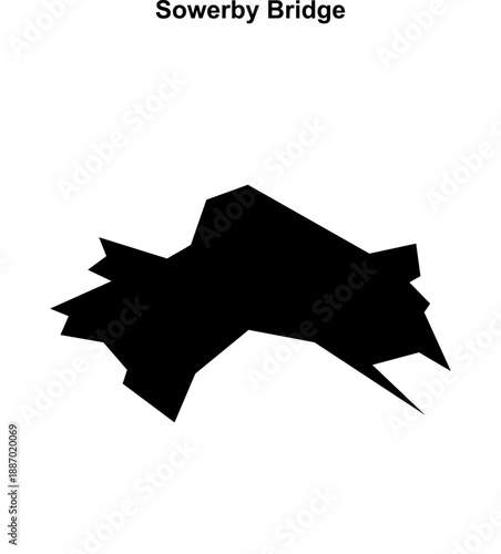 Sowerby Bridge (England) blank outline map