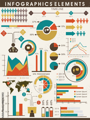 various business infographics elements collection to fulfill your professional