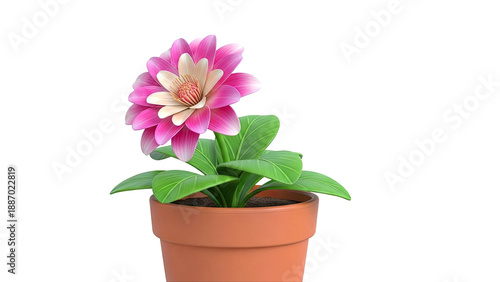 Wallpaper Mural Pink Dahlia Flower in Terracotta Pot Torontodigital.ca