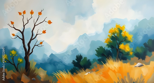 abstract, landscape, oil, painting, art, canvas, texture, brush, stroke, pigment, color, layered, expressive, creative, modern, contemporary, scenic, nature, horizon, hills, mountains, plains, sky, cl